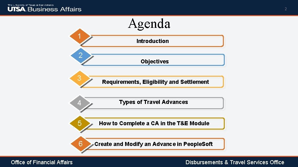 2 Agenda 1 2 3 Office of Financial Affairs Introduction Objectives Requirements, Eligibility and
