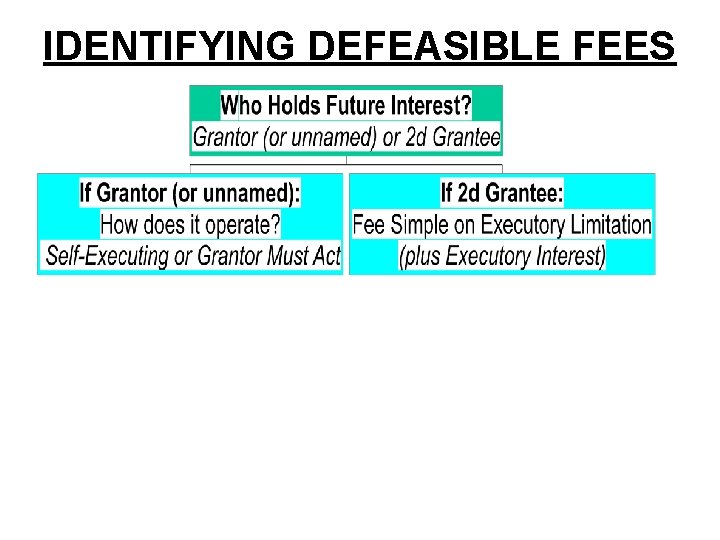 IDENTIFYING DEFEASIBLE FEES 