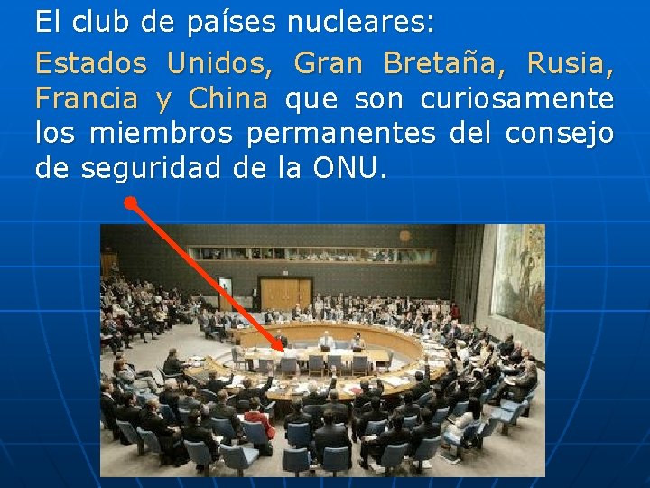 El club de países nucleares: Estados Unidos, Gran Bretaña, Rusia, Francia y China que
