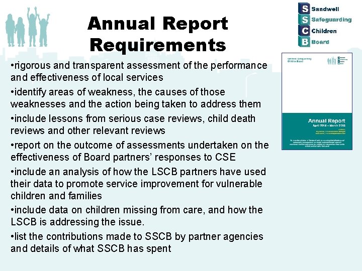 Annual Report Requirements • rigorous and transparent assessment of the performance and effectiveness of
