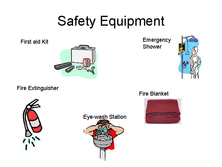 Safety Equipment Emergency Shower First aid Kit Fire Extinguisher Fire Blanket Eye-wash Station Safety Equipment Emergency Shower First aid Kit Fire Extinguisher Fire Blanket Eye-wash Station
