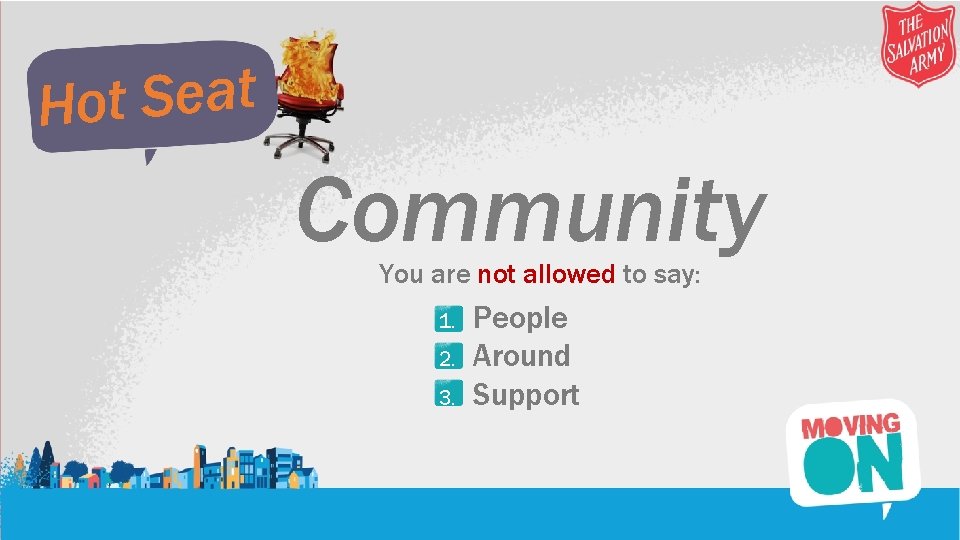 t a e S t o H Community You are not allowed to say:
