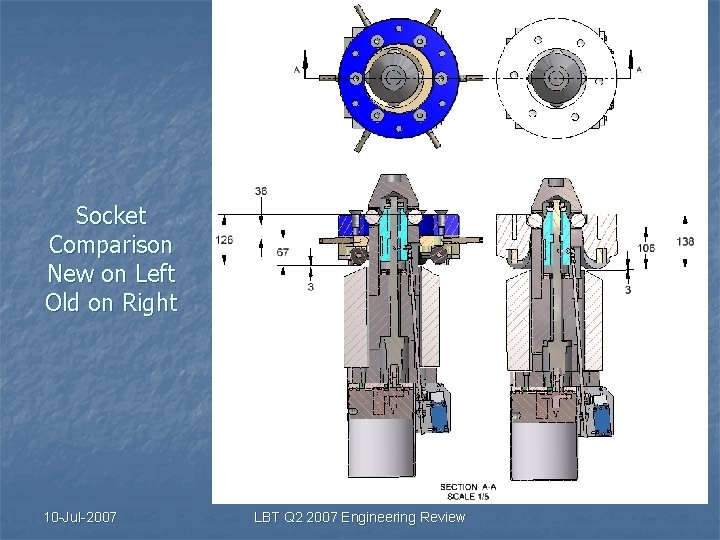 Socket Comparison New on Left Old on Right 10 -Jul-2007 LBT Q 2 2007