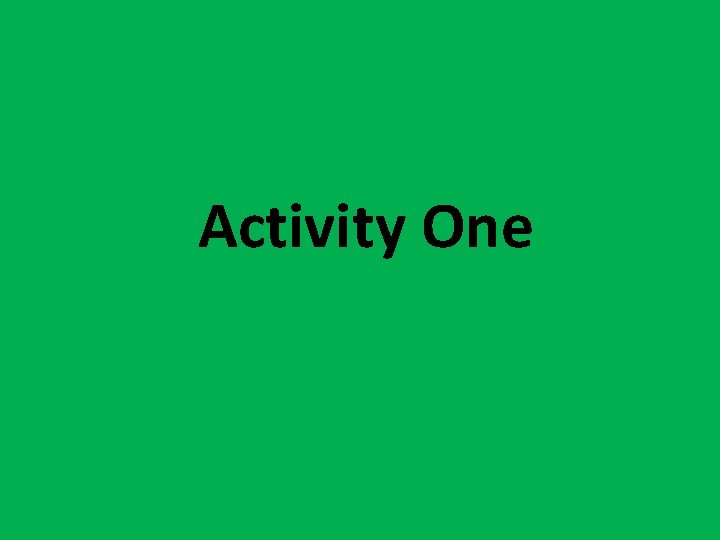 Activity One 