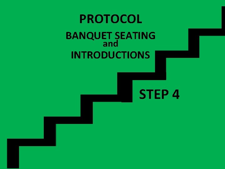 PROTOCOL BANQUET SEATING and INTRODUCTIONS STEP 4 