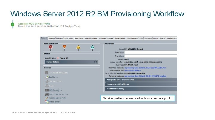 Windows Server 2012 R 2 BM Provisioning Workflow Service profile is associated with a