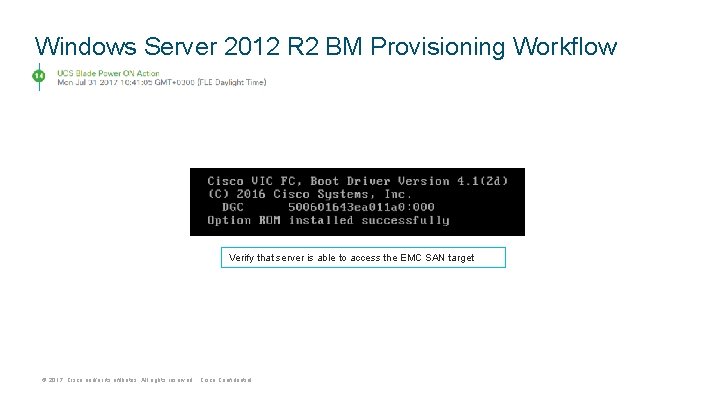 Windows Server 2012 R 2 BM Provisioning Workflow Verify that server is able to