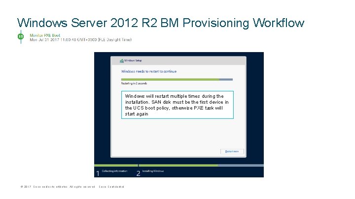 Windows Server 2012 R 2 BM Provisioning Workflow Windows will restart multiple times during