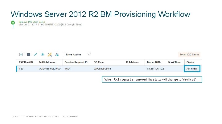 Windows Server 2012 R 2 BM Provisioning Workflow When PXE request is removed, the