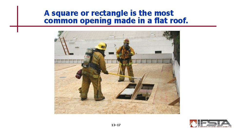 A square or rectangle is the most common opening made in a flat roof.