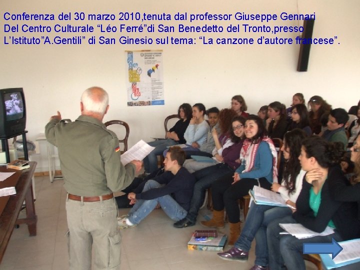 Conferenza del 30 marzo 2010, tenuta dal professor Giuseppe Gennari Del Centro Culturale “Léo