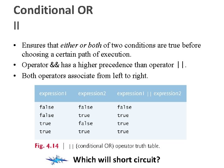Conditional OR II • Ensures that either or both of two conditions are true