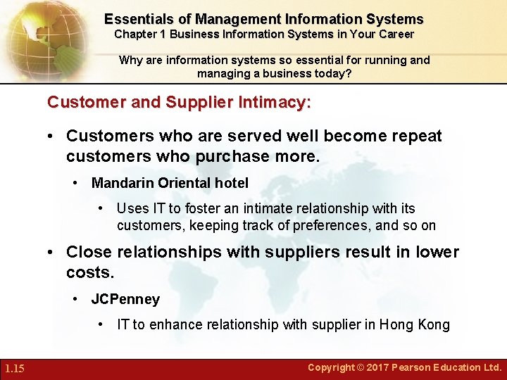 Essentials of Management Information Systems Chapter 1 Business Information Systems in Your Career Why