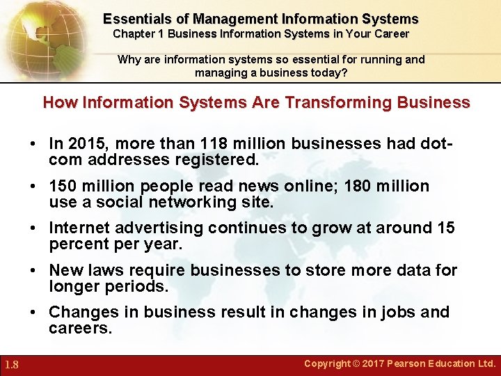 Essentials of Management Information Systems Chapter 1 Business Information Systems in Your Career Why