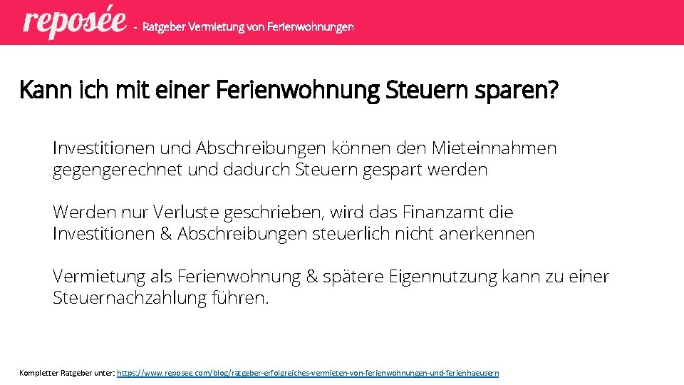 - Ratgeber Vermietung von Ferienwohnungen Kann ich mit einer Ferienwohnung Steuern sparen? Investitionen und