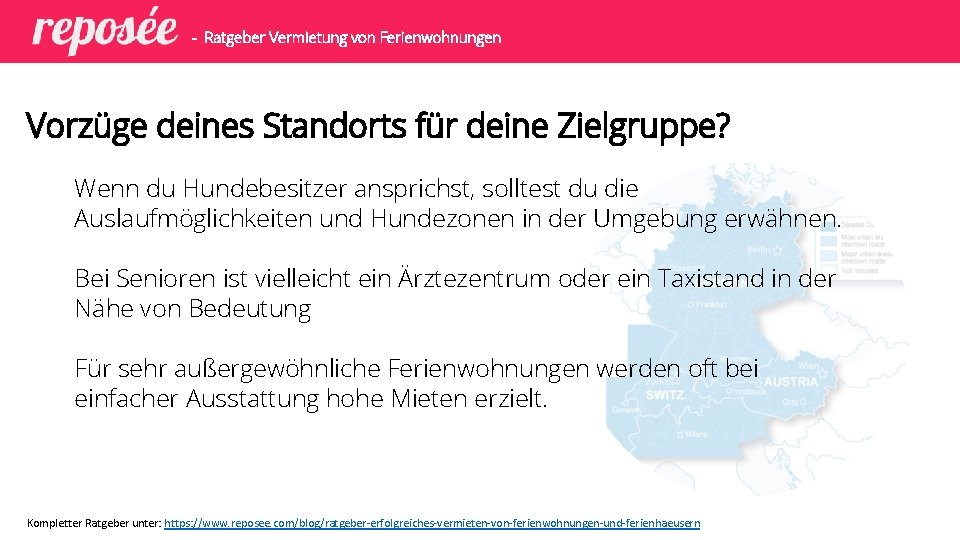 - Ratgeber Vermietung von Ferienwohnungen Vorzüge deines Standorts für deine Zielgruppe? Wenn du Hundebesitzer