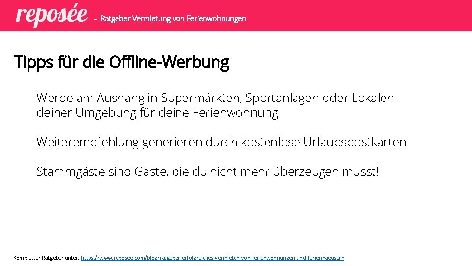 - Ratgeber Vermietung von Ferienwohnungen Tipps für die Offline-Werbung Werbe am Aushang in Supermärkten,