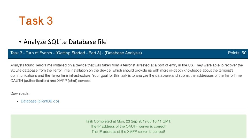 Task 3 • Analyze SQLite Database file 