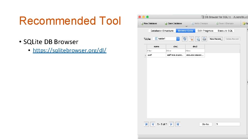 Recommended Tool • SQLite DB Browser • https: //sqlitebrowser. org/dl/ 