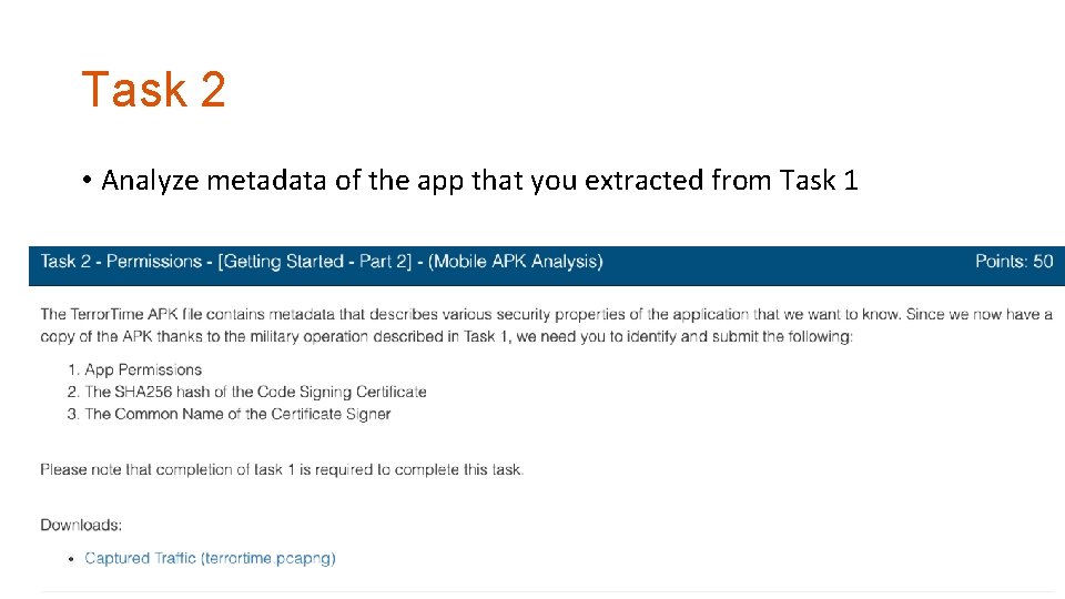 Task 2 • Analyze metadata of the app that you extracted from Task 1