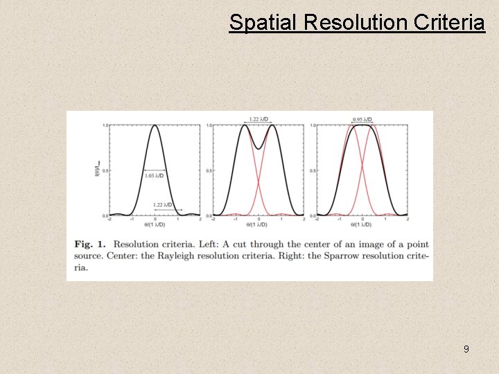 Spatial Resolution Criteria 9 