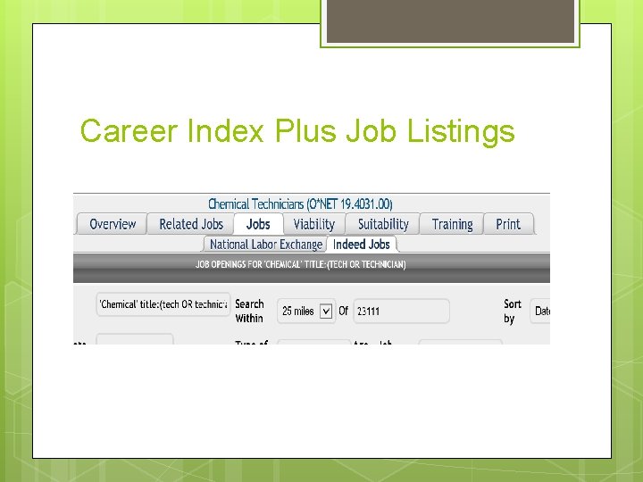 Career Index Plus Job Listings 