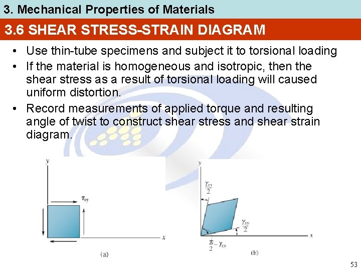 3. Mechanical Properties of Materials 3. 6 SHEAR STRESS-STRAIN DIAGRAM • Use thin-tube specimens