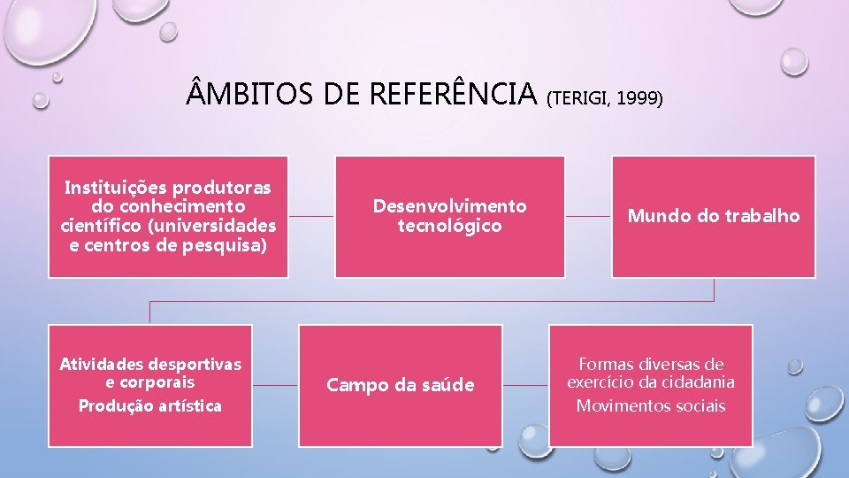  MBITOS DE REFERÊNCIA Instituições produtoras do conhecimento científico (universidades e centros de pesquisa)