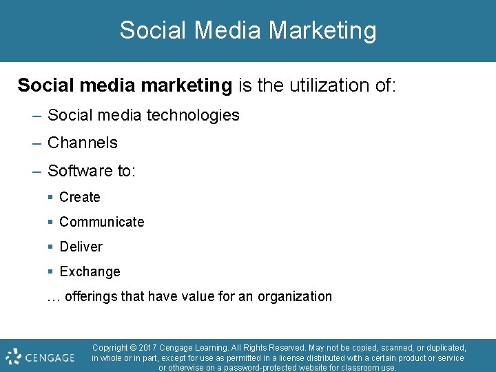 Social Media Marketing Social media marketing is the utilization of: – Social media technologies