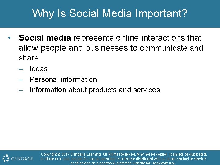 Why Is Social Media Important? • Social media represents online interactions that allow people