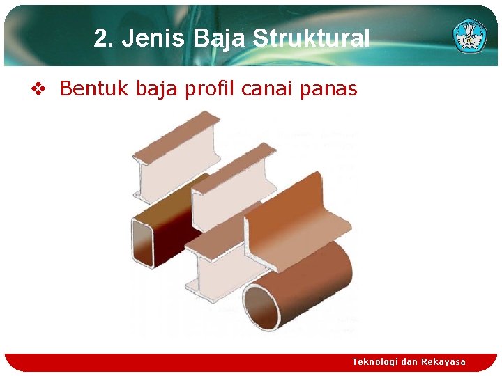 2. Jenis Baja Struktural v Bentuk baja profil canai panas Teknologi dan Rekayasa 