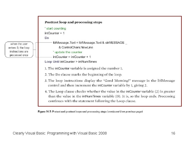 Clearly Visual Basic: Programming with Visual Basic 2008 16 