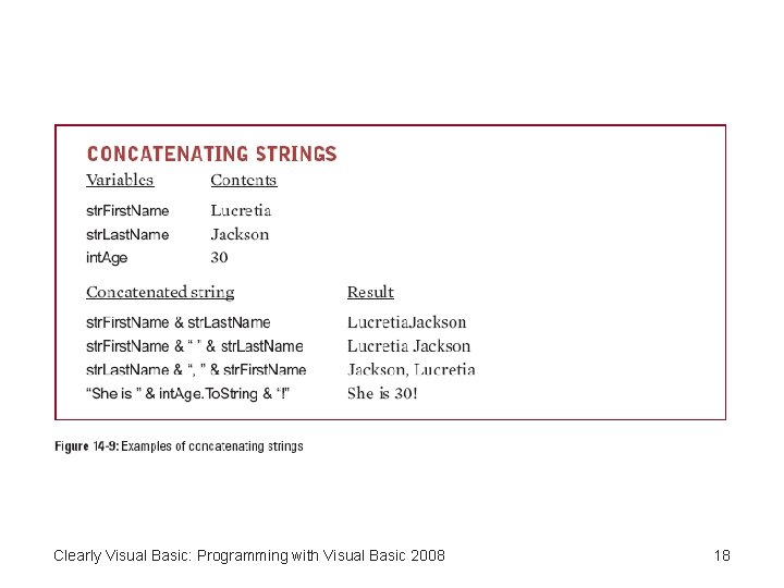 Clearly Visual Basic: Programming with Visual Basic 2008 18 