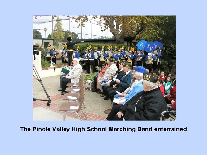 The Pinole Valley High School Marching Band entertained 