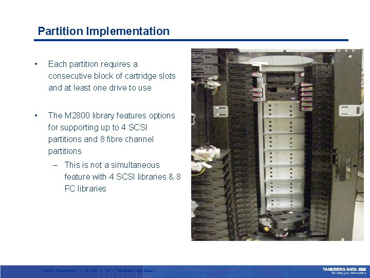 Partition Implementation • Each partition requires a consecutive block of cartridge slots and at