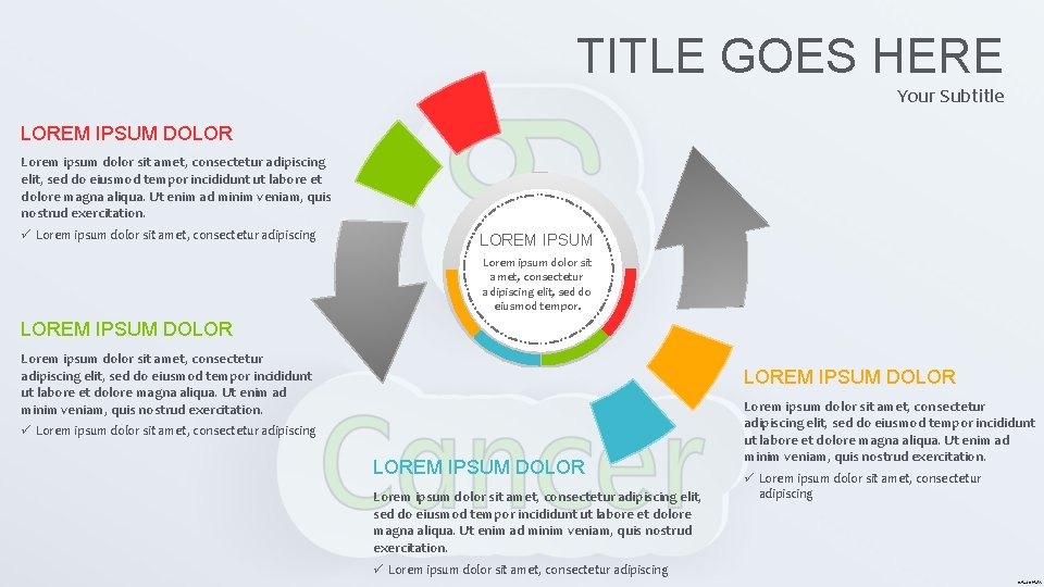 TITLE GOES HERE Your Subtitle LOREM IPSUM DOLOR Lorem ipsum dolor sit amet, consectetur