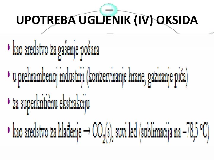 UPOTREBA UGLJENIK (IV) OKSIDA 