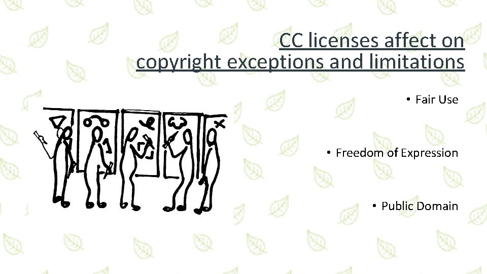 CC licenses affect on copyright exceptions and limitations • Fair Use • Freedom of