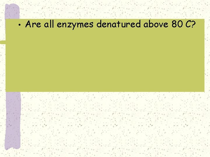  • Are all enzymes denatured above 80 C? 