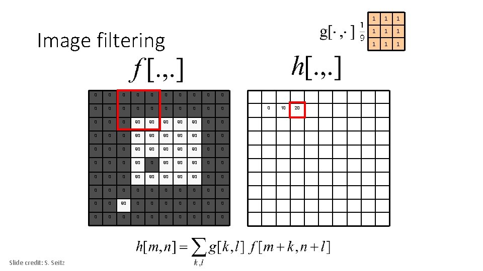 Image filtering Slide credit: S. Seitz 0 0 0 0 0 0 90 90