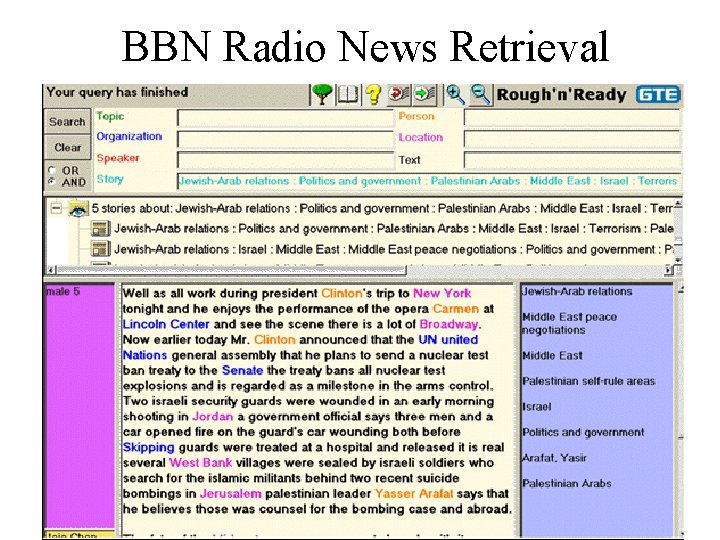 BBN Radio News Retrieval 