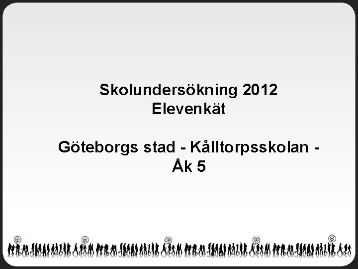 Skolundersökning 2012 Elevenkät Göteborgs stad - Kålltorpsskolan Åk 5 