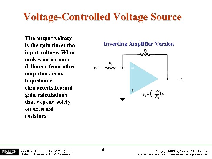 Voltage-Controlled Voltage Source The output voltage is the gain times the input voltage. What