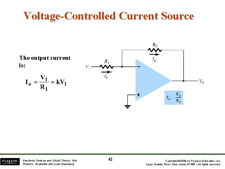 Voltage-Controlled Current Source The output current is: Electronic Devices and Circuit Theory, 10/e Robert