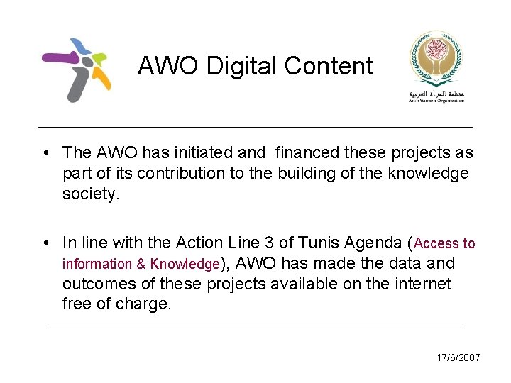 AWO Digital Content • The AWO has initiated and financed these projects as part
