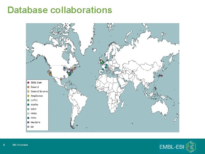 Database collaborations 9 EBI Overview 