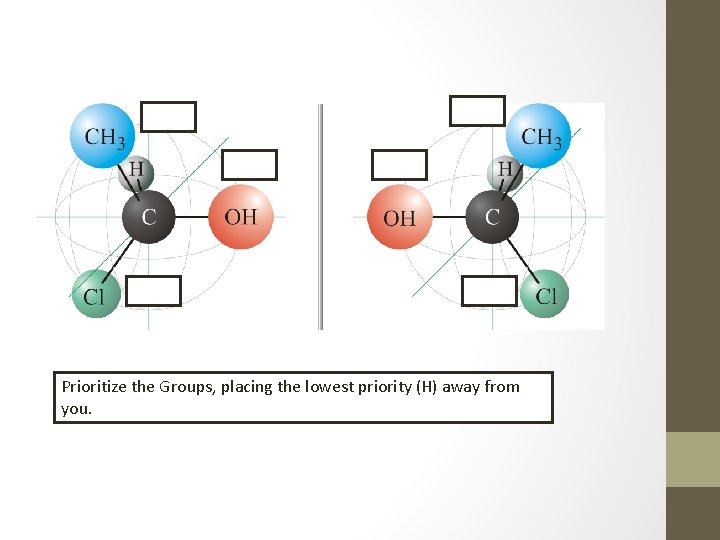 Prioritize the Groups, placing the lowest priority (H) away from you. 
