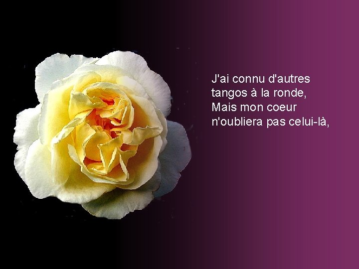 J'ai connu d'autres tangos à la ronde, Mais mon coeur n'oubliera pas celui-là, J'ai connu d'autres tangos à la ronde, Mais mon coeur n'oubliera pas celui-là,