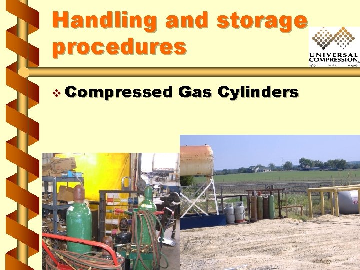 Handling and storage procedures v Compressed Gas Cylinders 2 f 