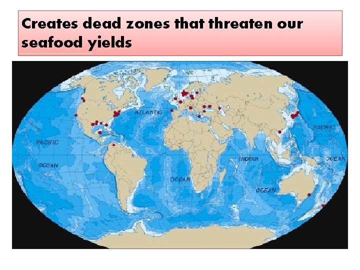 Creates dead zones that threaten our seafood yields 